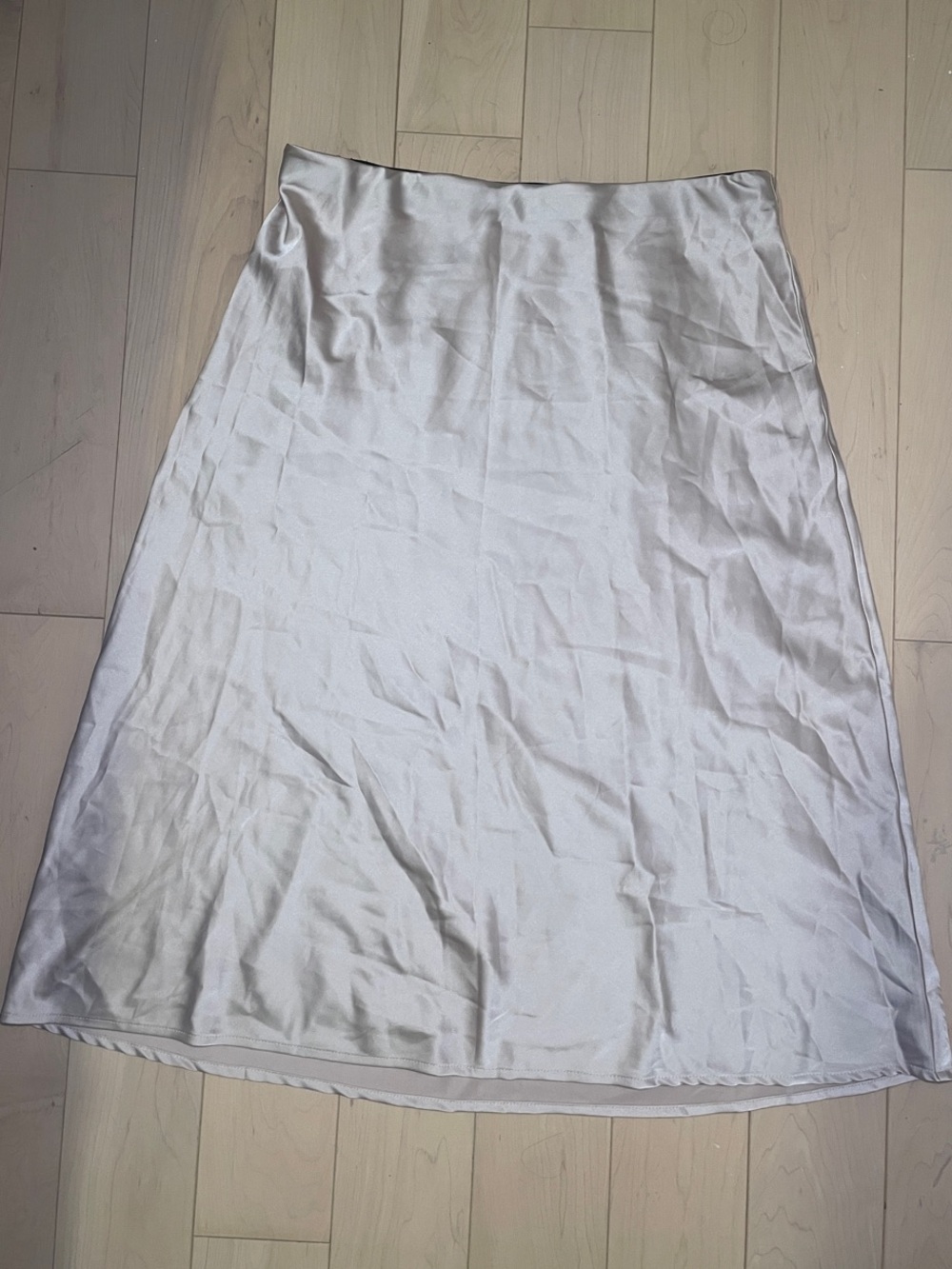 Satin Midi Skirt in Blush Cream XL